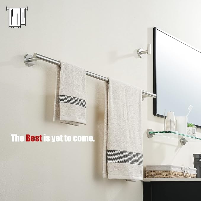 JQK Bath Towel Bar, 33 Inch 304 Stainless Steel Thicken 0.8mm Single Towel Rack - Image 5