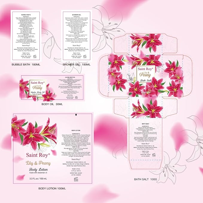 Gift Basket Christmas Gifts for Women Spa Set Lily & Peony Home Spa Set - Image 8