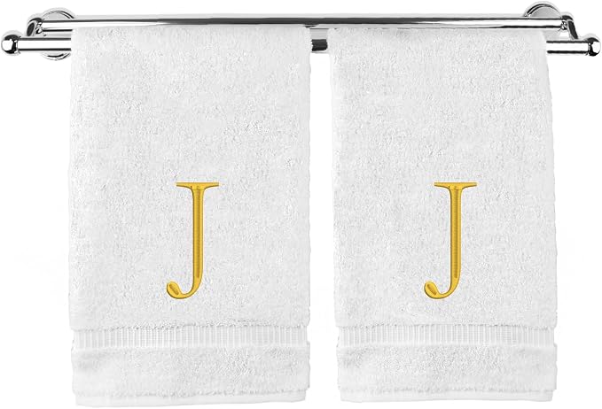 Monogrammed Hand Towel, Personalized Initial Gift, Extra Absorbent 100% Turkish by BareCotton