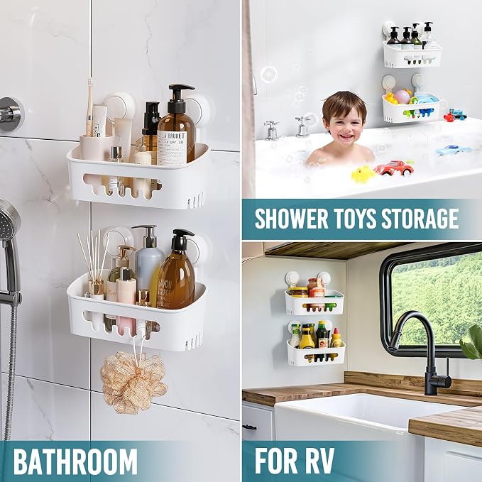 TAILI Shower Caddy Suction Cup 2 Pack, Heavy Duty Bathroom Organizer, Removable - Image 7