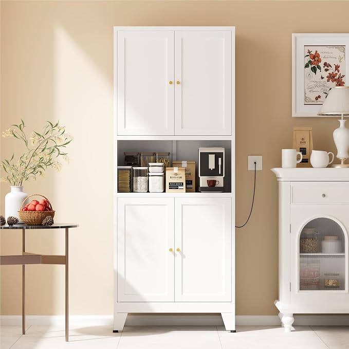 COFaR 69" Tall Modern Kitchen Pantry, Metal Storage Cabinet - Image 7