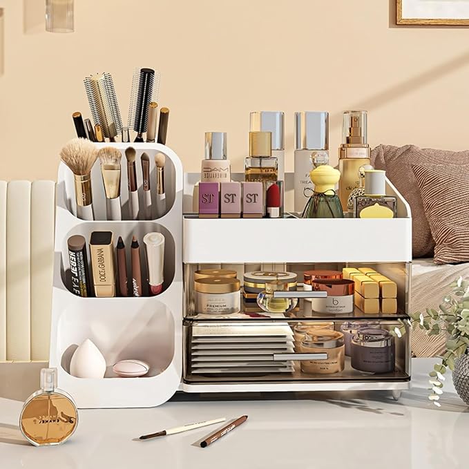Makeup Organizer with Drawers for Vanity, Spacious Cosmetic Display Case - Image 2