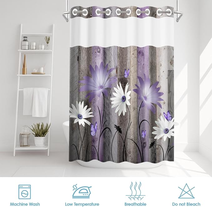 No Hook Rustic Farmhouse Shower Curtain - Image 6