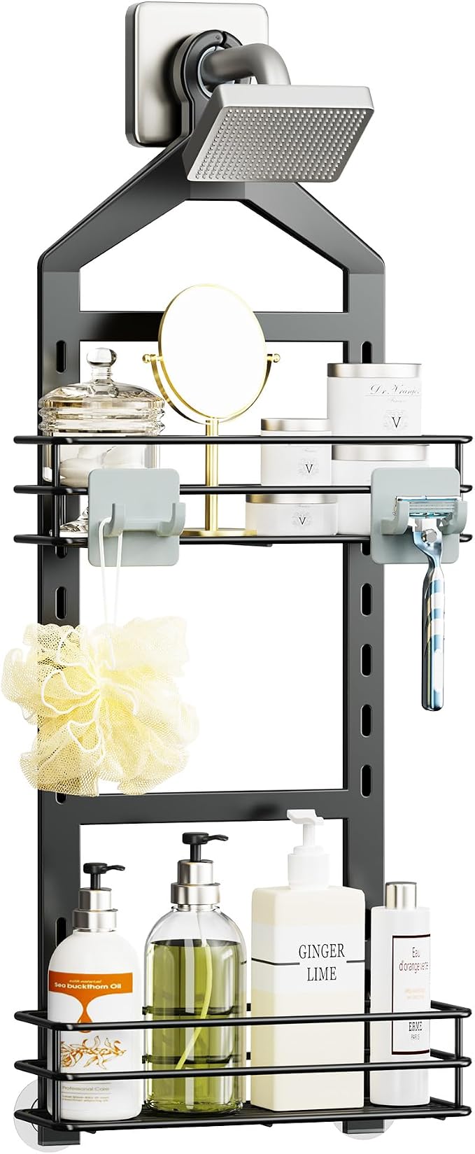 Orimade Adjustable Anti-slip Shower Caddy over Head, Rustproof Bathroom Hanging by Orimade