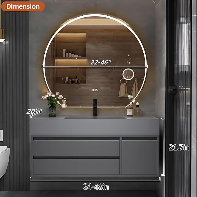 Floating Bathroom Vanity with Sink - Image 2