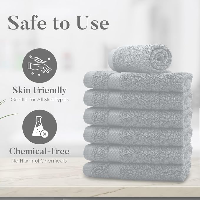 DAN RIVER 12-Pack Premium 100% Cotton Highrise Face Towels – Reusable Face - Image 8