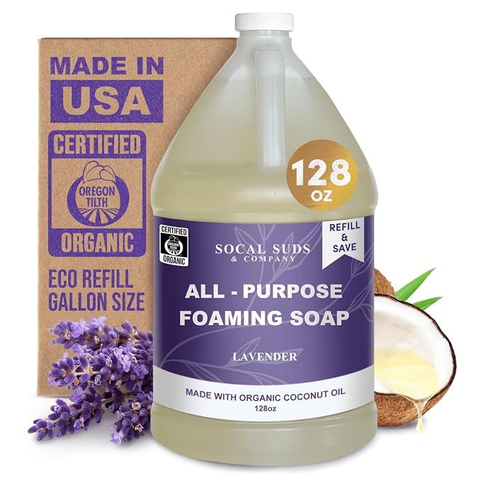 SoCal Suds & Company 128oz Certified Organic Foaming Hand & Body Wash by SoCalSudsCompany
