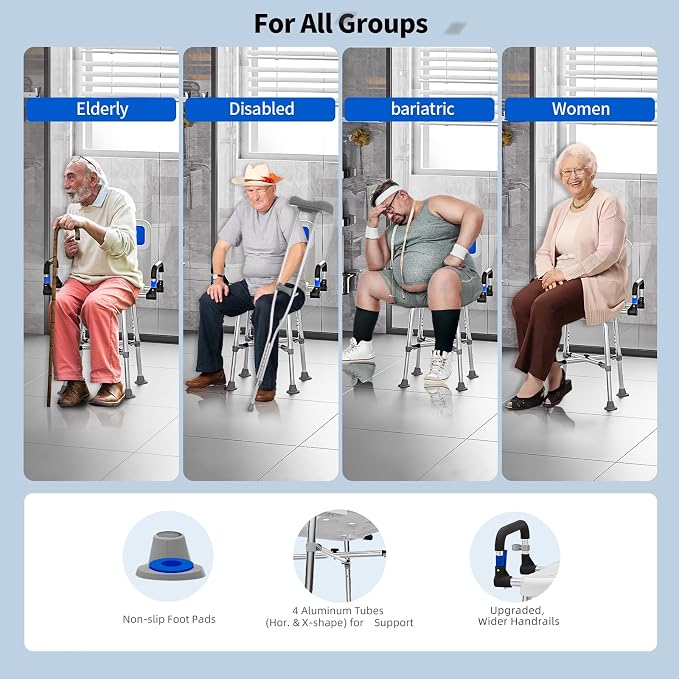 Shower Chair with Arms and Back - Image 7