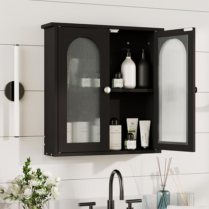Black Bathroom Wall Cabinet, Bathroom Cabinet Wall Mounted - Image 6