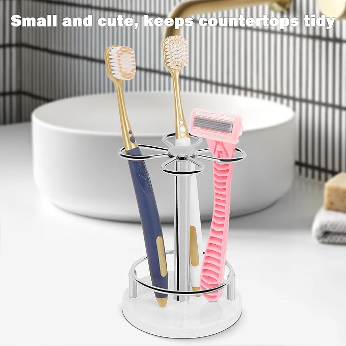 HarJue Toothbrush Holder Stand for Bathroom, Metal Toothbrush Organizer - Image 5
