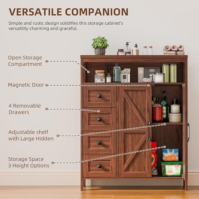 Vabches Farmhouse Storage Cabinet - Image 3