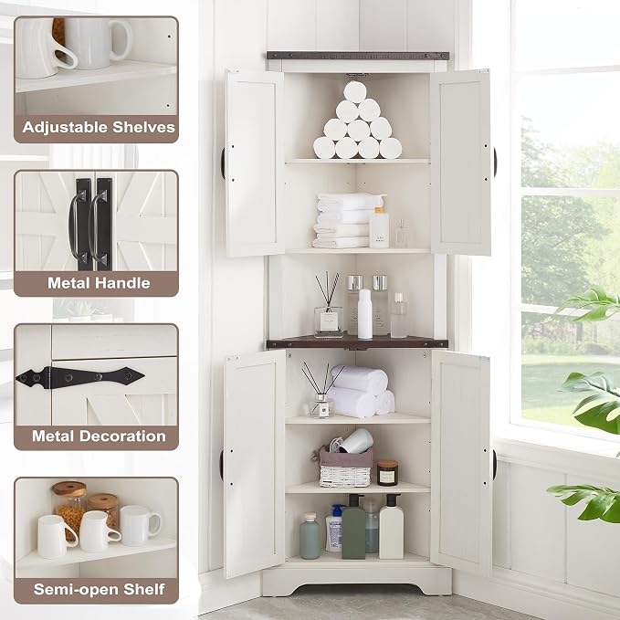 Tall Farmhouse Corner Cabinet - Image 5