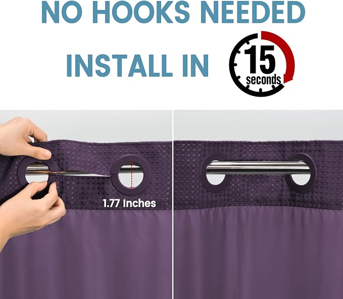 Purple Hotel Style Shower Curtain - Image 3