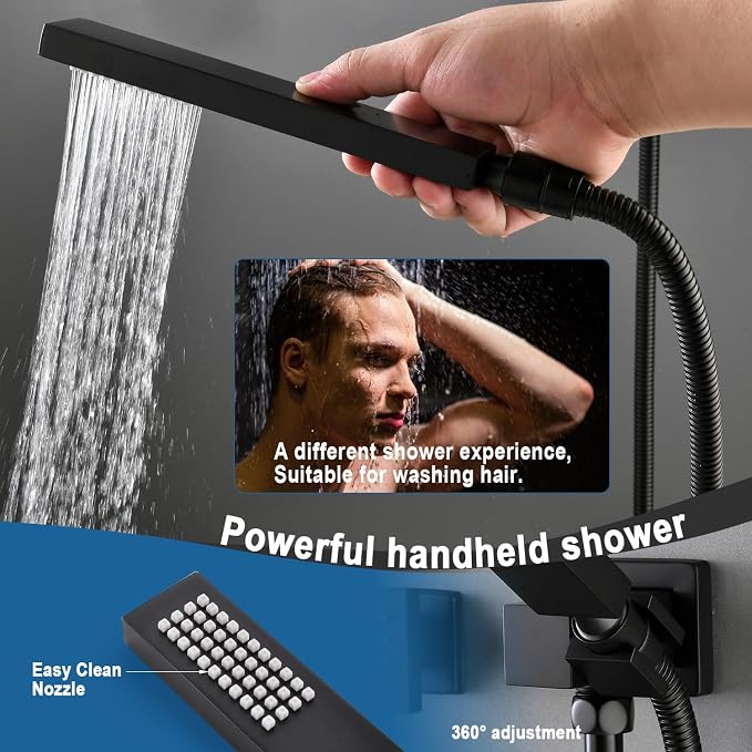 Enga Thermostatic Dual Shower System, All Functions Use Together & Volume - Image 8