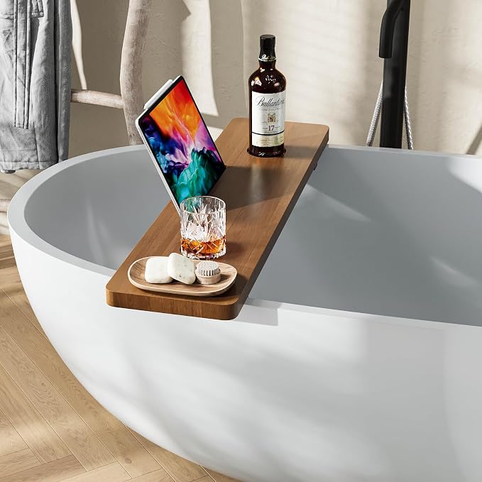Premium 1.2IN Thickened African Solid Teak Bathtub Tray, 35” Waterproof Bath - Image 6