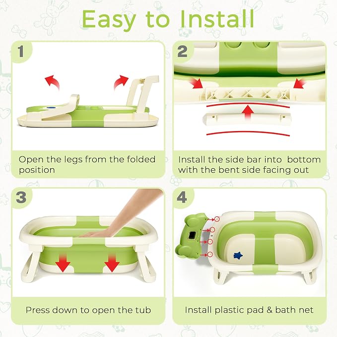 Baby Bathtub, Collapsible Newborn Bathtub - Image 5