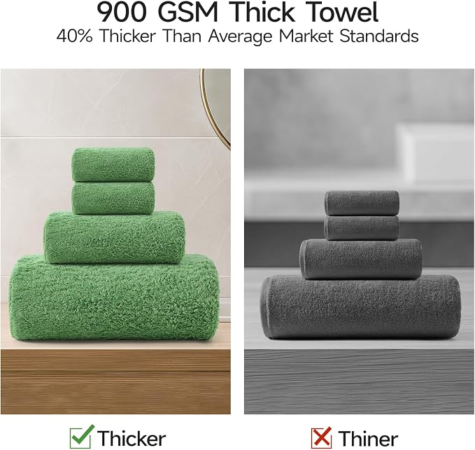 REDKISS Ultra-Plush Bath Towel Set, 900GSM Premium Thick Cotton - Image 6