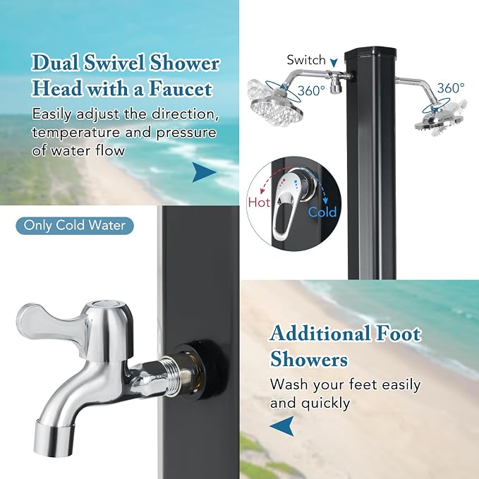 Giantex 9.3 Gallon Outdoor Shower, Solar Shower - Image 2