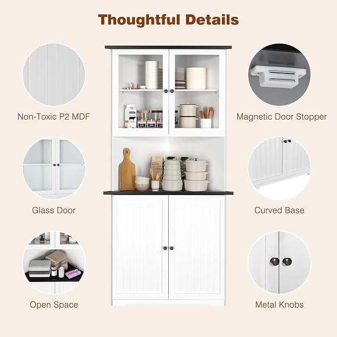 VEIKOU 71" Corner Storage Cabinet - Image 4