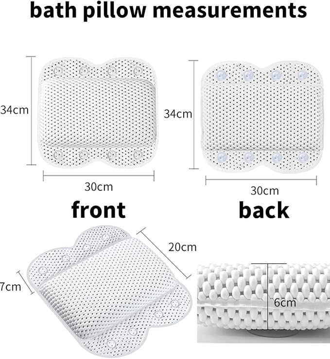 Bath Pillow Non Slip Spa Bathtub Head & Neck Rest Support, Headrest - Image 5