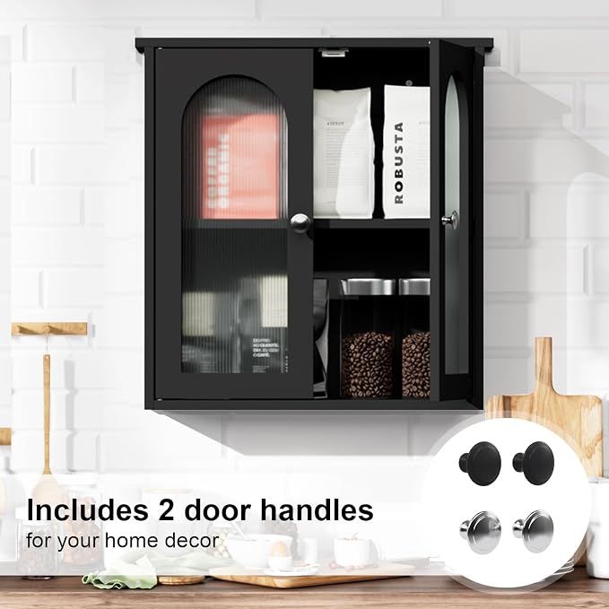 Black Bathroom Wall Cabinet, Bathroom Cabinet Wall Mounted - Image 5