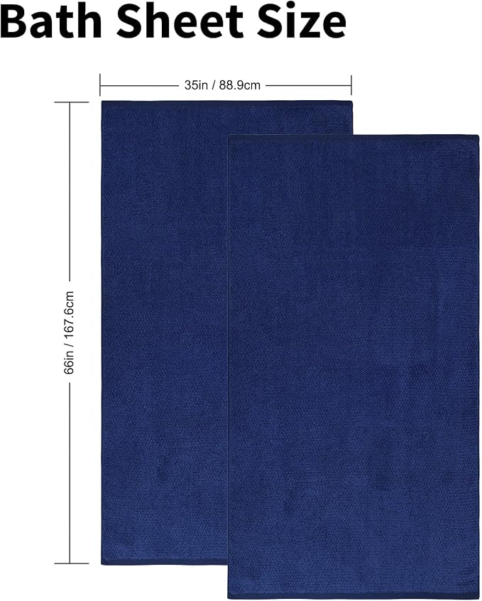 Everplush Diamond Collection Extra Large Bath Towel Sheet – 2 PK, Super Soft & - Image 2