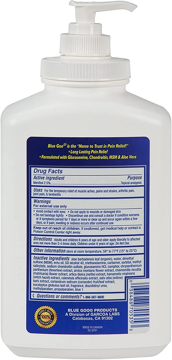Blue Goo Pain Relieving Gel – for Back/Neck, Muscle/Stiff Joints Pain, - Image 7