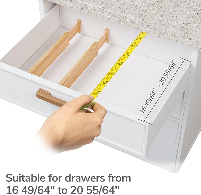 BAMEOS Drawer Dividers kitchen Organization Bamboo Utensil Organizers - Image 6