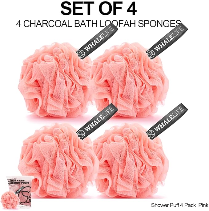 Loofah Sponge Bath Sponge for Women Men 4 Pack - Image 7
