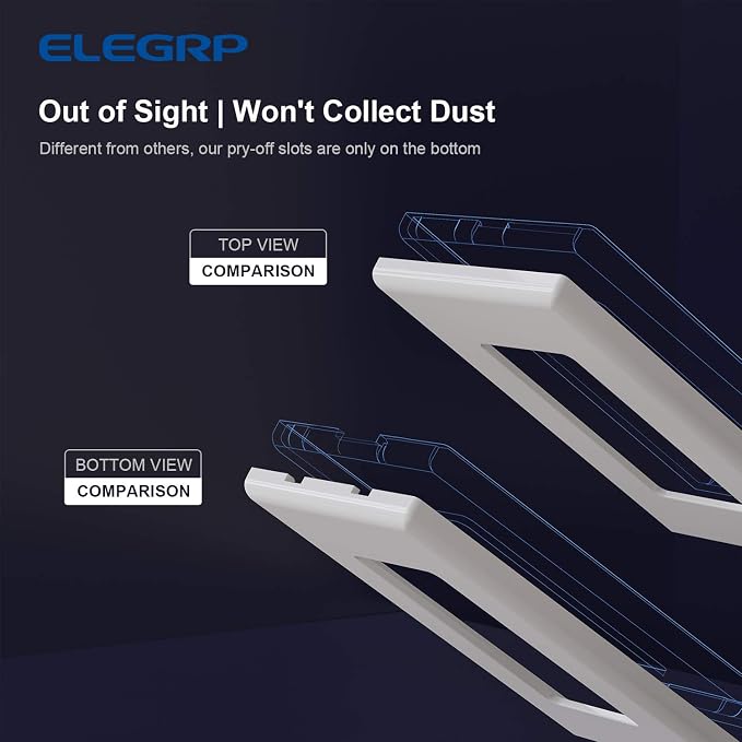 ELEGRP 1-Gang Screwless Decorator Wall Plates, Standard Size Unbreakable - Image 3