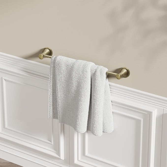 BESy Adjustable Antique Brass 16.5 to 28.7 Inch Bath Towel Bar Rack - Image 9