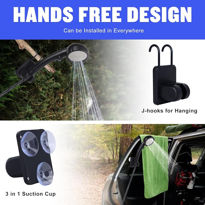 Portable Shower for Camping, Spopal 6000mAh Rechargeable Camping Shower - Image 7