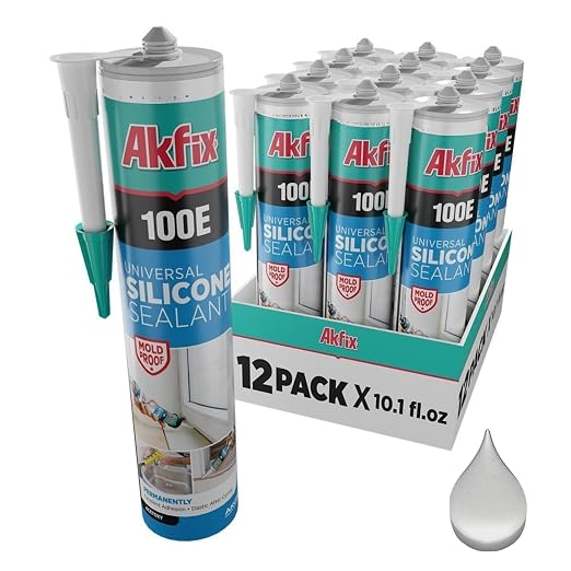 Akfix 100E RTV Translucent Silicone Caulk- 100% Waterproof Silicone Sealant by Akfix
