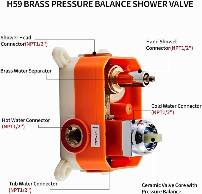 12inch Polished Chrome Shower System - Image 3