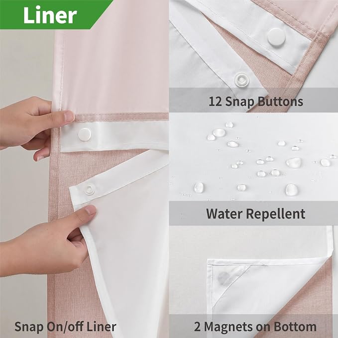 No Hooks Needed Linen Textured Shower Curtain - Image 6