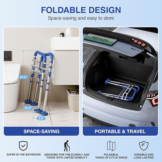 Foldable Toilet Safety Rails for Seniors - Image 4