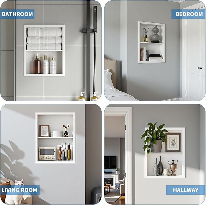 Stainless Steel Recessed Medicine Cabinet Bathroom Medicine Wall Niche Shower - Image 7