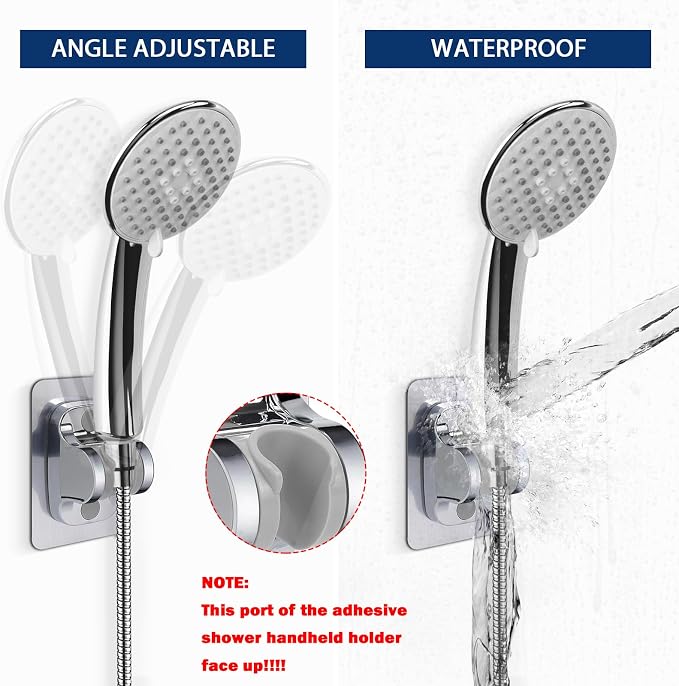 NearMoon Self Adhesive Shower Head Holder-Adjustable Handheld Shower Holder NO - Image 2