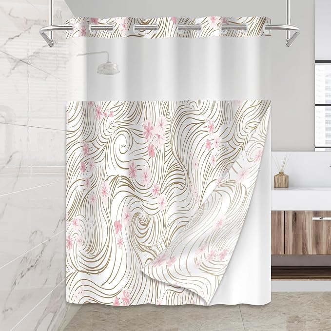 No Hook Shower Curtain Set by Mightree
