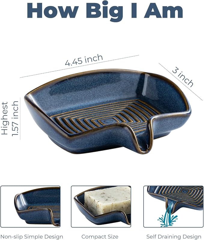 Ceramic Soap Dish, Bar Soap Holder - Image 2