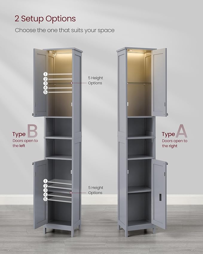 VASAGLE Tall Storage Cabinet - Image 6