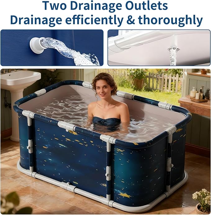 Portable Foldable Ice Bath Tub, Large Portable Soaking Bath Tub - Image 6