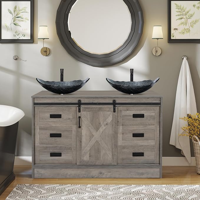 48" Barn Door Bathroom Vanity by Solidee