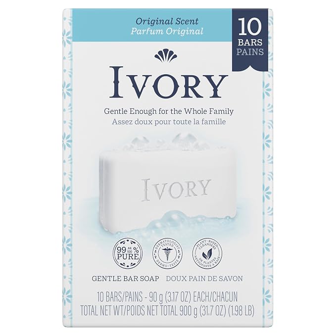Ivory Gentle Bath Bar Soap, Family Pack, Designed by Ivory