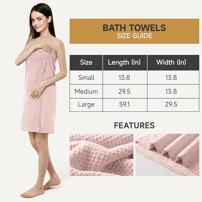 REDKISS Pink Towel Set, 6 Piece Premium Soft Bath Towel Set, Highly Absorbent - Image 2