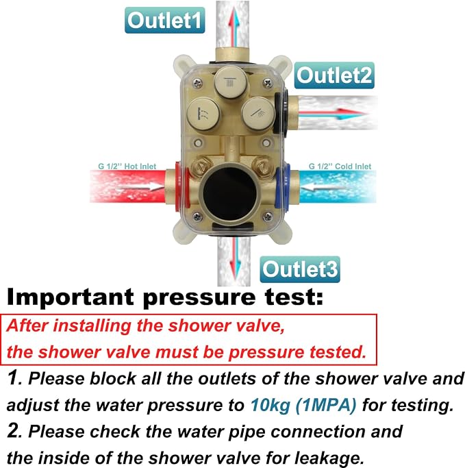 Digital Display Shower Valve Shower Valve 3 Way Shower Diverter Valve Shower - Image 7