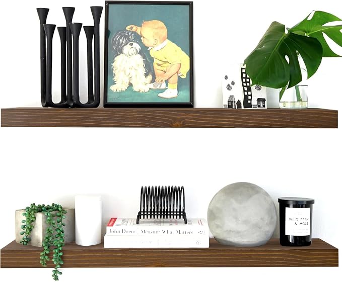Homeforia Classic Walnut 30 inch Floating Shelf, High End Solid Real Wood Small by Homeforia