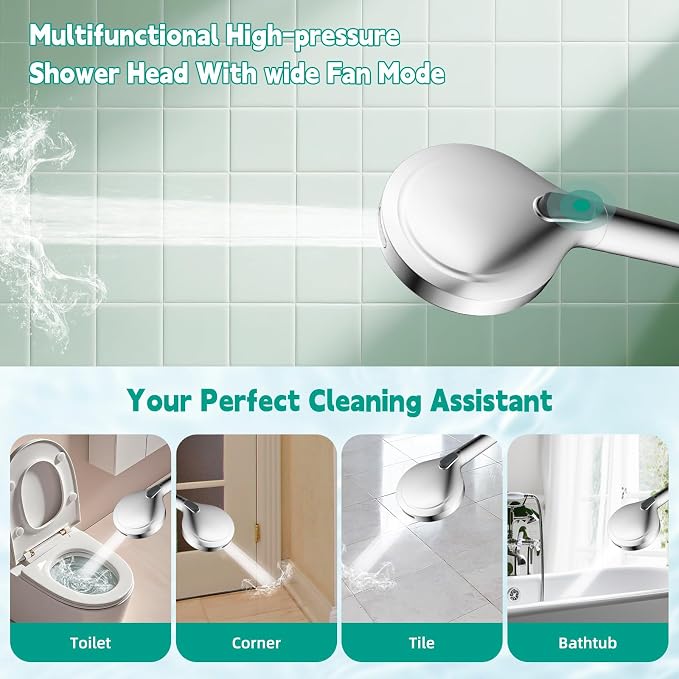 Hibbent cUPC Certified High Pressure 10-mode Shower Head, Handheld Showerhead - Image 4