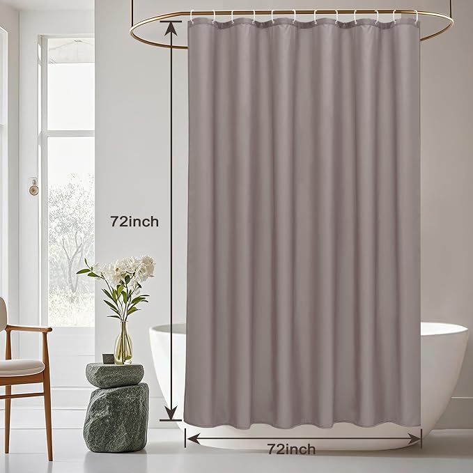 AooHome Standard Size Shower Curtain, Polyester Durable Solid Shower Curtain - Image 8