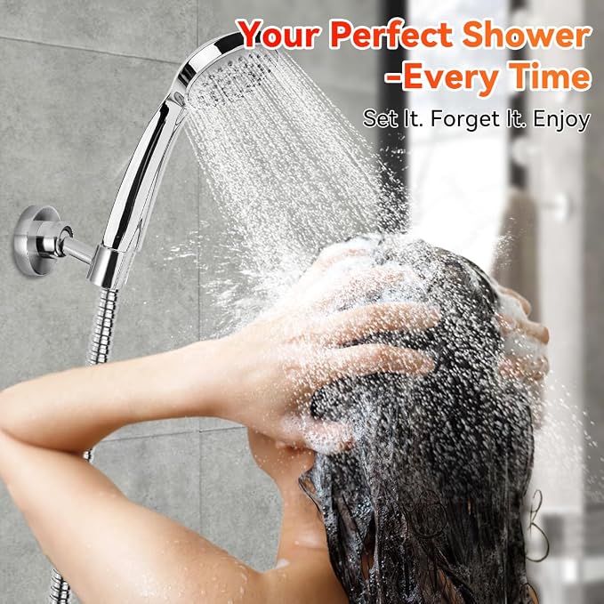 Shower Head Holder All Metal Handheld Shower Wand Bracket Adjustable Handheld - Image 2